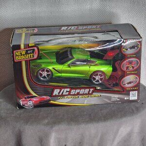New Bright 7th Generation Neon Green Corvette Stingray Full Function R/C Car